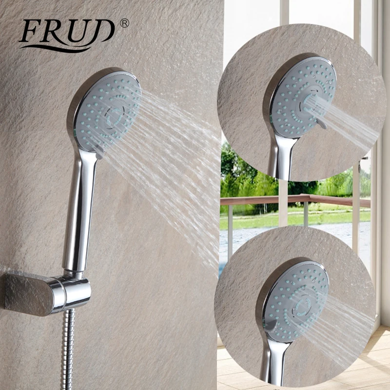 FRUD New Three Function Silica Gel Holes Shower Head Water Saving With Chrome Shower head Rainfall Round Handheld Shower F09
FRUD New Three Function Silica Gel Holes Shower Head Water Saving With Chrome Shower head Rainfall Round Handheld Shower F09