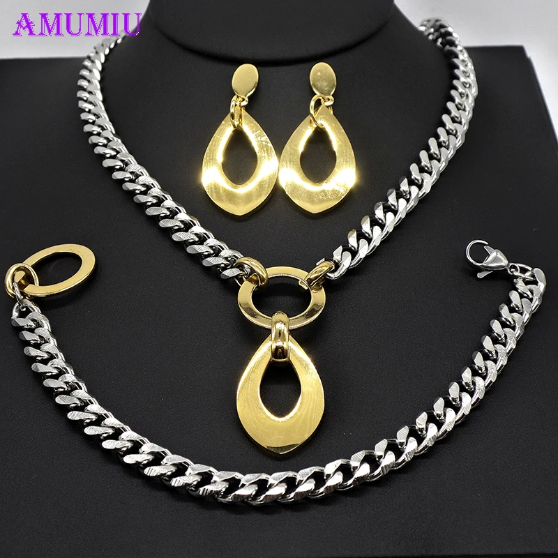 AMUMIU Jewelry Romantic Jewelry Set For Women Earrings Necklace Pendant Water Drop Jewelry Sets For Wedding Engagement JS004
AMUMIU Jewelry Romantic Jewelry Set For Women Earrings Necklace Pendant Water Drop Jewelry Sets For Wedding Engagement JS004