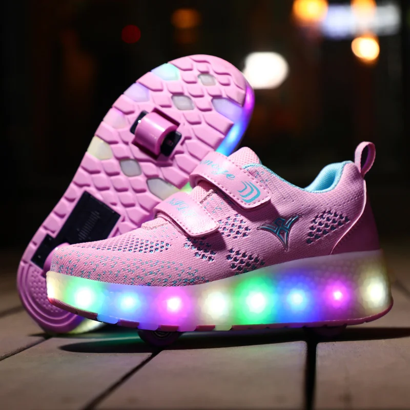 New Pink Blue Red USB Charging Fashion Girls Boys LED Light Roller Skate Shoes For Children Kids Sneakers With Wheels Two wheels
New Pink Blue Red USB Charging Fashion Girls Boys LED Light Roller Skate Shoes For Children Kids Sneakers With Wheels Two wheels