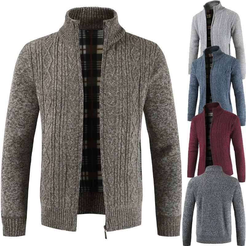 Autumn And Winter New Men's Clothes Casual Generous Zipper Solid Stand Collar Wool Sweater Plus Velvet Plus Cardigan Warm Coat
Autumn And Winter New Men's Clothes Casual Generous Zipper Solid Stand Collar Wool Sweater Plus Velvet Plus Cardigan Warm Coat