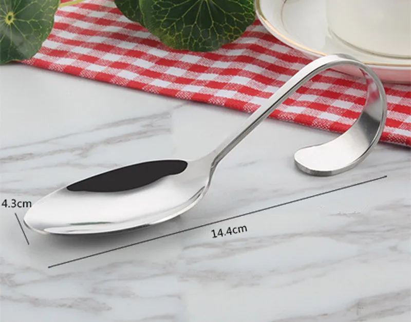 Description Picture 5 of item300Pcs/Lot Stainless Steel Curved Handle Spoon Fork Tableware Silver Tea Coffee Spoon Mixer Flatware Kitchen Accessories