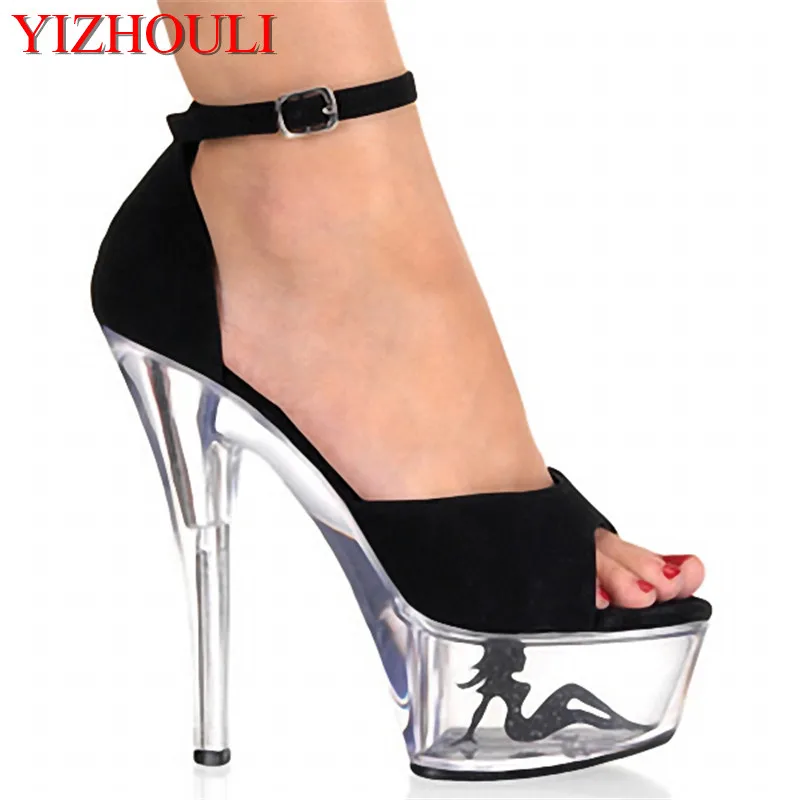 

women Heels sexy stilettos female sandals 15cm super high heels waterproof Taiwan show catwalk shows nightclub Dance Shoes