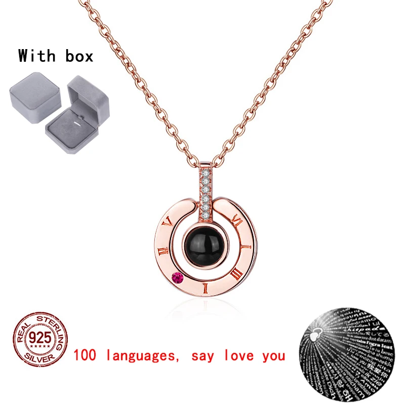 S925 Silver Wedding Pendant Necklace for women Clavicle Chain 100 Languages I Love You Projection Necklace Valentine's Day Gift
S925 Silver Wedding Pendant Necklace for women Clavicle Chain 100 Languages I Love You Projection Necklace Valentine's Day Gift