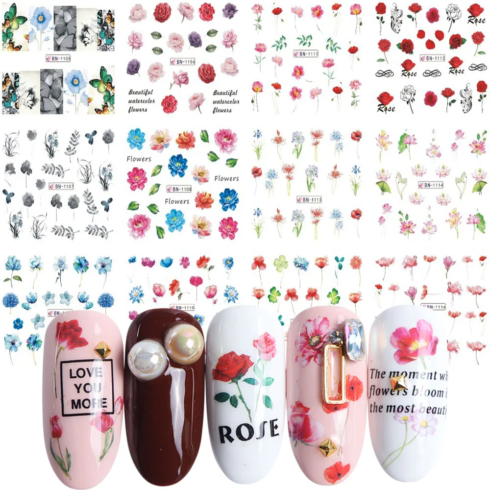 12 Flowers Design Nail Stickers on Nails Arts Water Transfer Decal Rose Slider Stickers DIY Decals Nail Art Tools JIBN1105-1116
12 Flowers Design Nail Stickers on Nails Arts Water Transfer Decal Rose Slider Stickers DIY Decals Nail Art Tools JIBN1105-1116