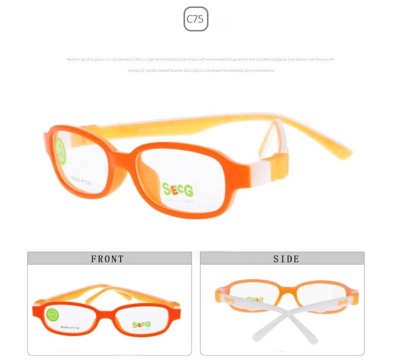 SECG Unisex Youth's Full Rim Oval Eyeglasses 14