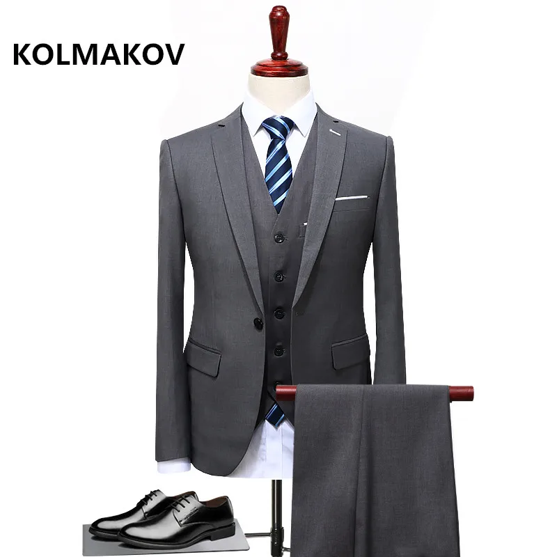 KOLMAKOV (Jacket+Pants+Vest) 2019 Spring Fashion Casual Suit Men Slim Fit Men Suits High Quality Wedding Suits Plus Size S-5XL
KOLMAKOV (Jacket+Pants+Vest) 2019 Spring Fashion Casual Suit Men Slim Fit Men Suits High Quality Wedding Suits Plus Size S-5XL