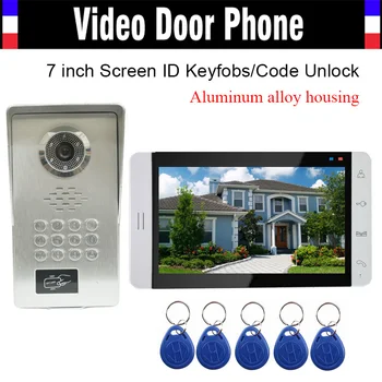 7 inch Monitor Aluminum Alloy Shell Camera RFID Keyfob Password Unlock Video Door Phone Intercom Door bell Doorphone Waterproof
7 inch Monitor Aluminum Alloy Shell Camera RFID Keyfob Password Unlock Video Door Phone Intercom Door bell Doorphone Waterproof