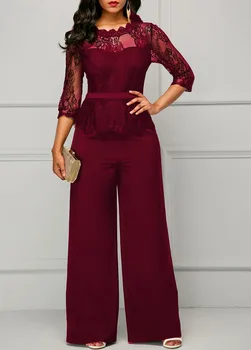 Sexy Lace Patchwork Jumpsuit Women Casual See Through O Neck Solid Jumpsuits Long Pants Elegant Office Lady Overalls for Women
Sexy Lace Patchwork Jumpsuit Women Casual See Through O Neck Solid Jumpsuits Long Pants Elegant Office Lady Overalls for Women