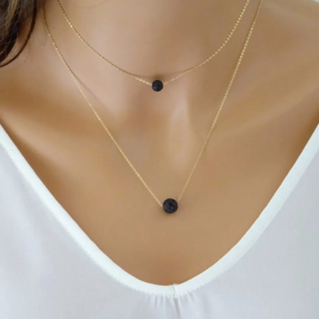 Shellhard Black Lava Stone Necklaces Vintage Multilayer Chain Essential Oil Diffuser Rock Beads Pendant Necklace Women Jewelry
Shellhard Black Lava Stone Necklaces Vintage Multilayer Chain Essential Oil Diffuser Rock Beads Pendant Necklace Women Jewelry