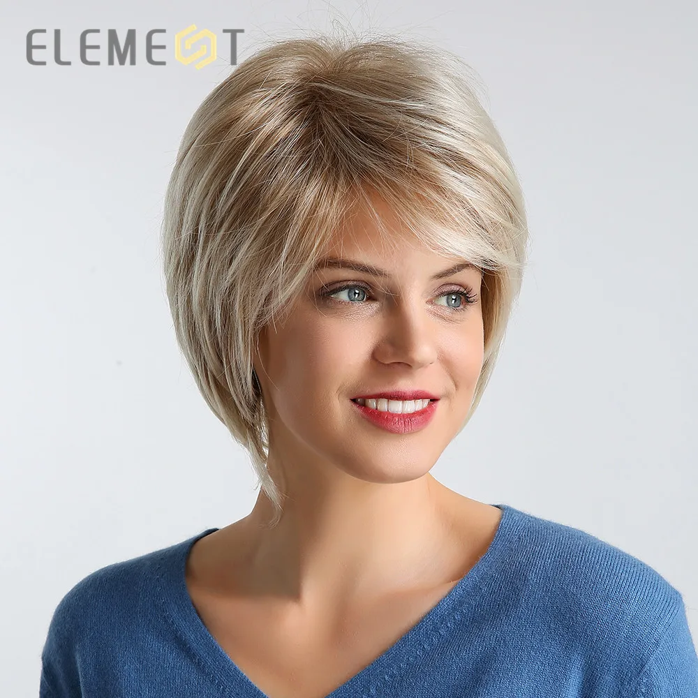 Element 6 inch Short Synthetic Hair Wig for Women Blend 50% Human Hair Mix Brown Color Natural Headline Party Work Wigs
Element 6 inch Short Synthetic Hair Wig for Women Blend 50% Human Hair Mix Brown Color Natural Headline Party Work Wigs
