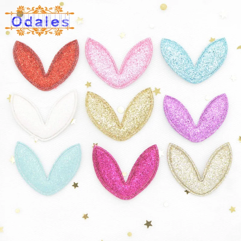120Pcs Glitter Powder Rabbit Ear Padded Appliques DIY Children Hair Accessories Crafts Patches for Clothes Sewing Supplies G58
120Pcs Glitter Powder Rabbit Ear Padded Appliques DIY Children Hair Accessories Crafts Patches for Clothes Sewing Supplies G58