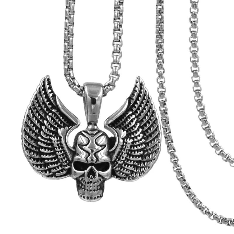 CHIMDOU New Arrival Punk Men or Women Jewellery,316L Stainless Steel wing Skull Pendant Necklace Jewelry AP404
CHIMDOU New Arrival Punk Men or Women Jewellery,316L Stainless Steel wing Skull Pendant Necklace Jewelry AP404