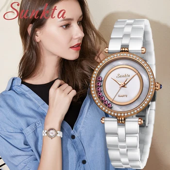 SUNKTA Top Quality Ladies Rhinestone Watch Luxury Rose Gold Black Ceramic Waterproof Watches Woman Classic Series Ladies Watch
SUNKTA Top Quality Ladies Rhinestone Watch Luxury Rose Gold Black Ceramic Waterproof Watches Woman Classic Series Ladies Watch