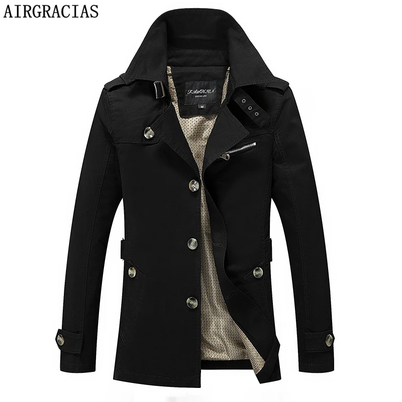 AIRGRACIAS Mens Trench Coat 2018 New Fashion Solid Color Men Long Coat Autumn Winter Single-breasted Windproof Slim Trench Coat
AIRGRACIAS Mens Trench Coat 2018 New Fashion Solid Color Men Long Coat Autumn Winter Single-breasted Windproof Slim Trench Coat
