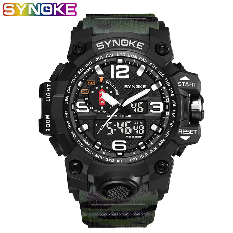 SYNOKE Military Watches Men New Brand Fashion Waterproof Sports Military Watches Shock Luxury Fitness Digital Sports Watches Men
SYNOKE Military Watches Men New Brand Fashion Waterproof Sports Military Watches Shock Luxury Fitness Digital Sports Watches Men
