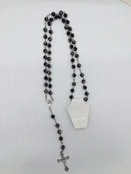 Black Rosary Beads Religious Catholic Rosary Necklace Five-Decade Rosary Prayer Jesus Crucifix Stars Mary Centerpiece
Black Rosary Beads Religious Catholic Rosary Necklace Five-Decade Rosary Prayer Jesus Crucifix Stars Mary Centerpiece