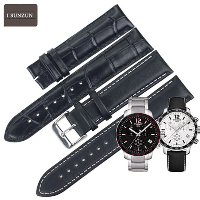 Женский ремешок ISUNZUN из натуральной кожи для часов Tissot 1853 T095 T095.417A с бантом и