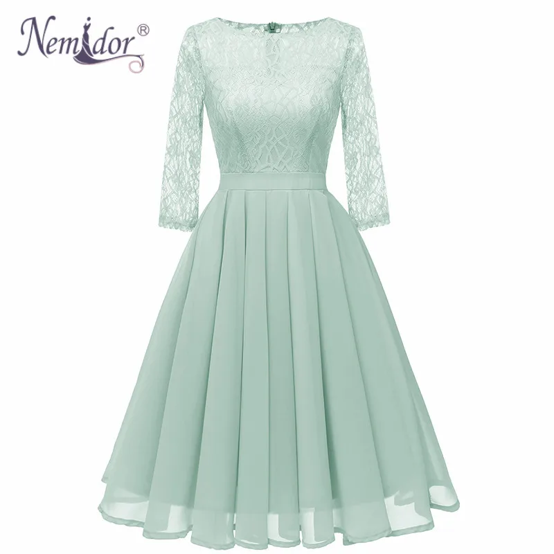 Nemidor 2019 New Arrival Women Elegant O-neck Midi Swing Dress Vintage 3/4 Sleeve Lace Patchwork Cocktail A-line Dress
Nemidor 2019 New Arrival Women Elegant O-neck Midi Swing Dress Vintage 3/4 Sleeve Lace Patchwork Cocktail A-line Dress