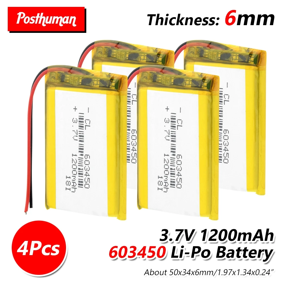 603450 Lithium Battery 3.7V 1200mAh 603450 Lipo Battery Lithium Polymer Li-Po li-ion Battery Lipo cells For Toy MP3 MP4 GPS
603450 Lithium Battery 3.7V 1200mAh 603450 Lipo Battery Lithium Polymer Li-Po li-ion Battery Lipo cells For Toy MP3 MP4 GPS