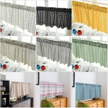 Valance Grid Stripe Style Blackout Window Curtain Valances Short Semi-Sheer Curtains Rod Pocket Window Drapes for Kitchen
Valance Grid Stripe Style Blackout Window Curtain Valances Short Semi-Sheer Curtains Rod Pocket Window Drapes for Kitchen