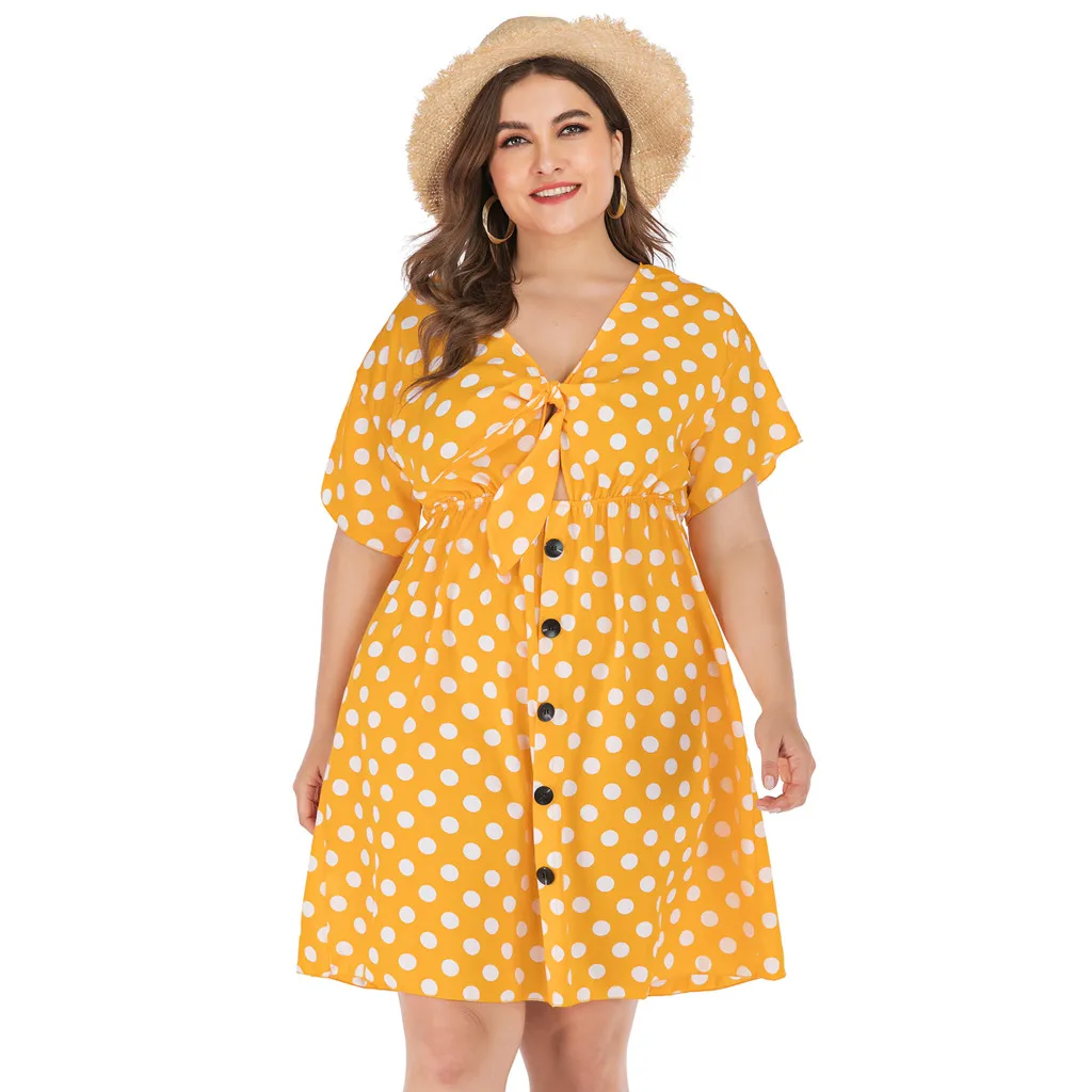 Printed Polka Dot Summer Dress 2019 Bows V Neck Short Sleeve Bohemian Boho Beach Dresses Ladies Casual Mini Sundress
Printed Polka Dot Summer Dress 2019 Bows V Neck Short Sleeve Bohemian Boho Beach Dresses Ladies Casual Mini Sundress