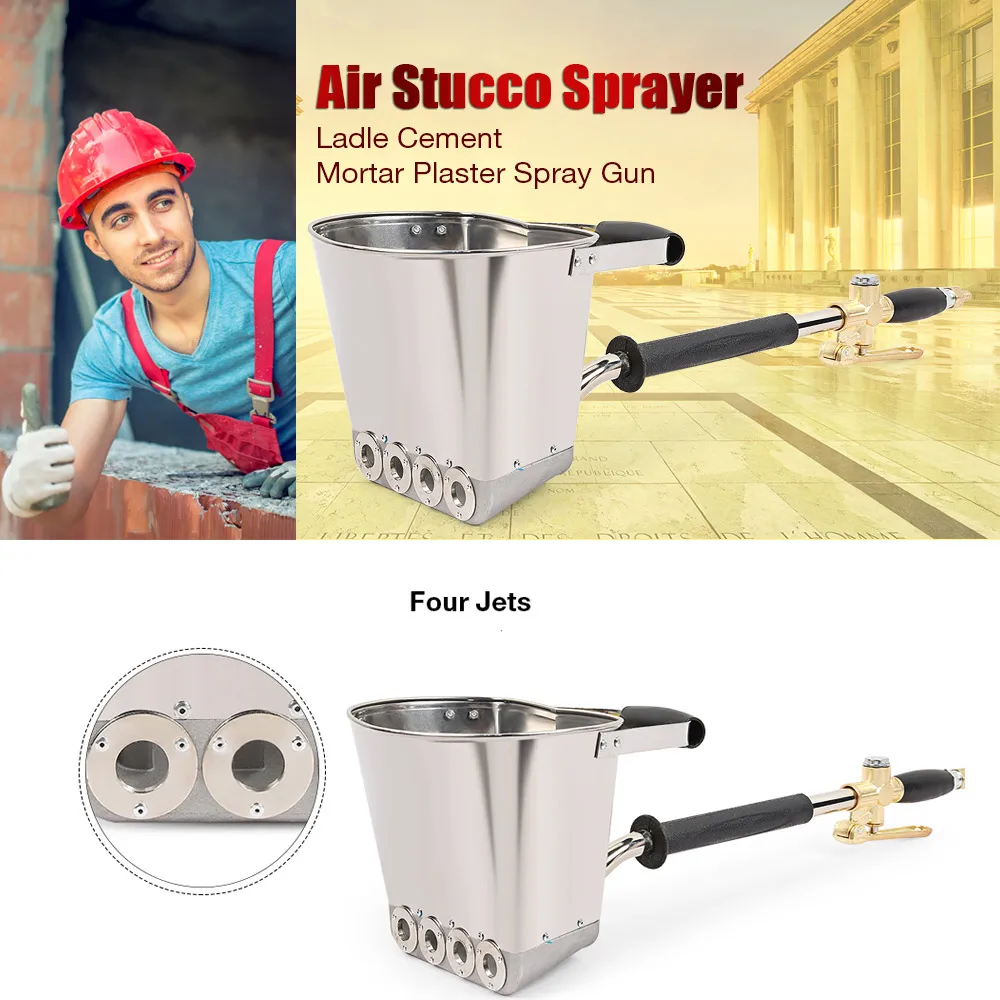 4 Jets Mortar Sprayer Wall Mortar GunStucco Shovel Hopper Ladle Cement Spray Gun Air Stucco Sprayer Plaster Hopper Gun
4 Jets Mortar Sprayer Wall Mortar GunStucco Shovel Hopper Ladle Cement Spray Gun Air Stucco Sprayer Plaster Hopper Gun