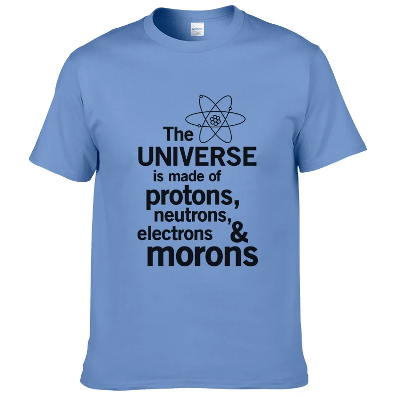 2018 Мужская Мода Горячая футболка Fun наука Вселенная из хлопка с принтом летние