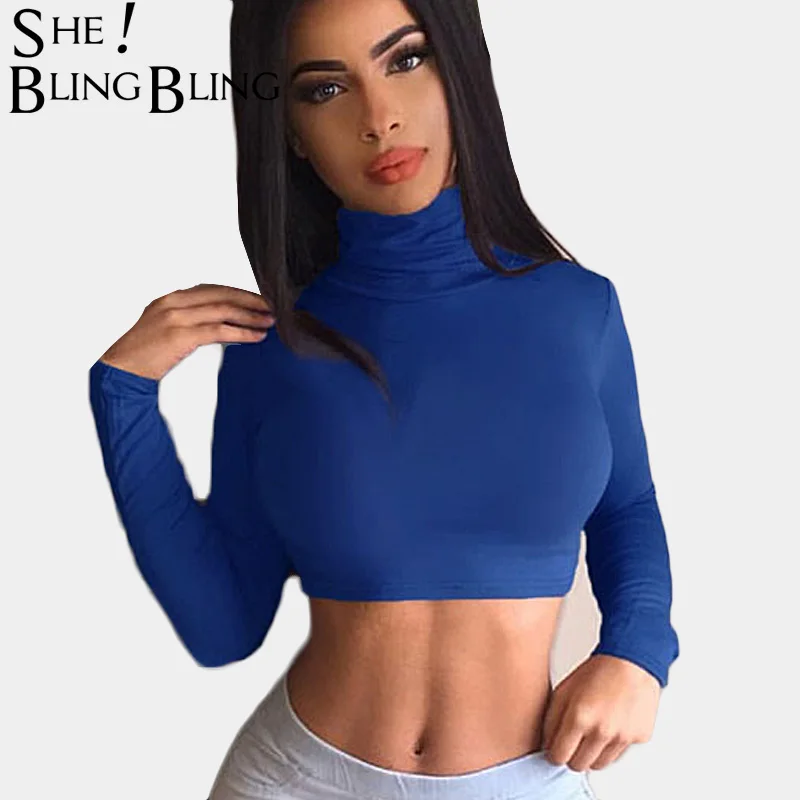 SheBlingBling Spring Autumn Long Sleeve Women Tees Fashion High Neck Slim Fit Short T-Shirt Solid Color Crop Tops Clubwear
SheBlingBling Spring Autumn Long Sleeve Women Tees Fashion High Neck Slim Fit Short T-Shirt Solid Color Crop Tops Clubwear