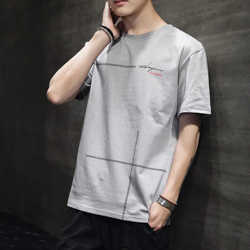 Casual Male T-Shirt Trends Embroidery Men's T-Shirts O-Neck Summer Comfortable Man's Short-Sleeved T-Shirt
Casual Male T-Shirt Trends Embroidery Men's T-Shirts O-Neck Summer Comfortable Man's Short-Sleeved T-Shirt