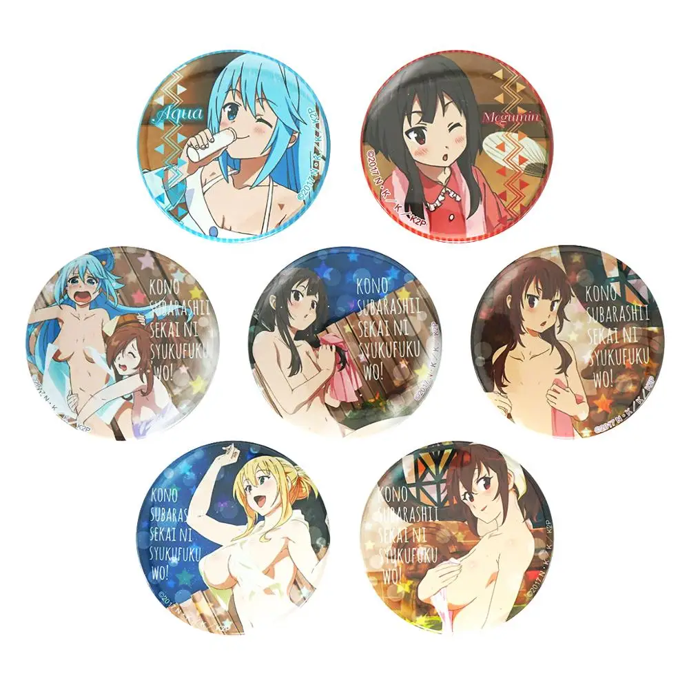 KonoSuba Kono Subarashii Sekai ni Syukufuku Wo Anime Badge Megumin Aqua Darkness Yunyun Hot Spring Metal Badge
KonoSuba Kono Subarashii Sekai ni Syukufuku Wo Anime Badge Megumin Aqua Darkness Yunyun Hot Spring Metal Badge