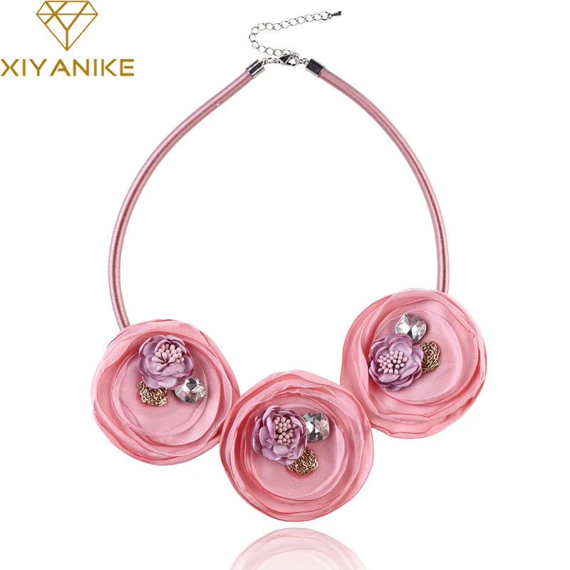 XIYANIKE 2017 New Handmade Gauze Fabric Flower Elegant Statement Choker Necklace Leather Fashion Wedding Jewelry Pendants N742
XIYANIKE 2017 New Handmade Gauze Fabric Flower Elegant Statement Choker Necklace Leather Fashion Wedding Jewelry Pendants N742