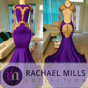 Charming African Style High Neck Prom Dresses 2019 Gold And Purple Evening Gowns For Black Girls Long Sleeve Sweep Train Formal
Charming African Style High Neck Prom Dresses 2019 Gold And Purple Evening Gowns For Black Girls Long Sleeve Sweep Train Formal