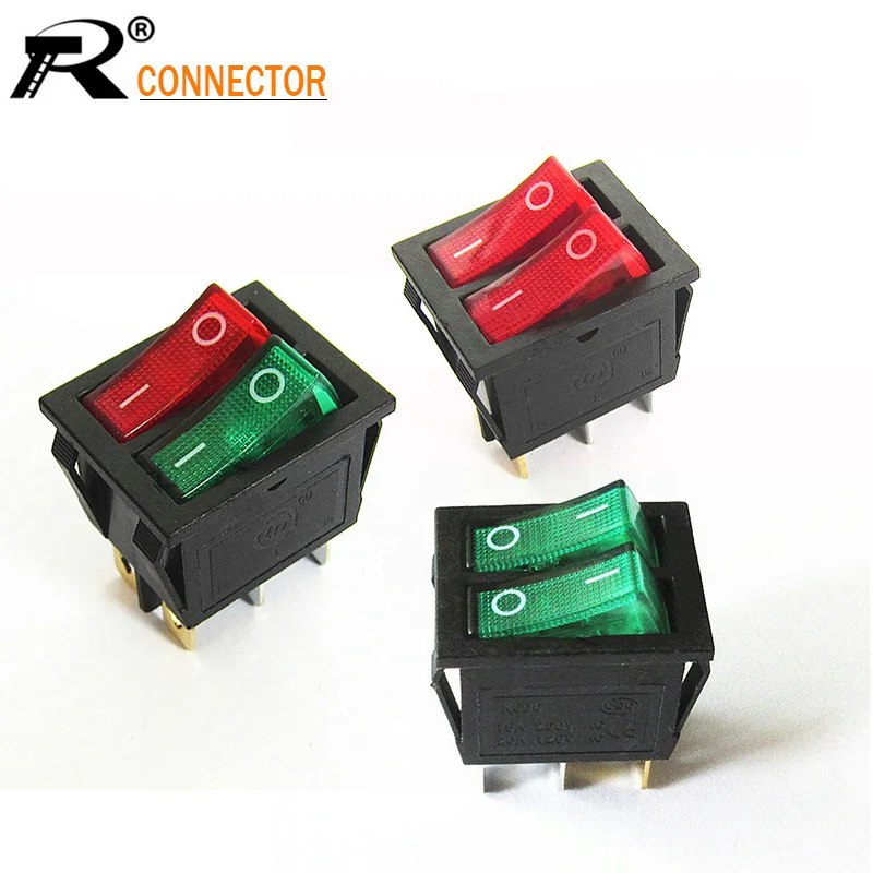 2pcs/lot KCD6 Boat Rocker Switch 2 Position 6pin Cooper Feet Push Button Power Switch with Light Red Green Color
2pcs/lot KCD6 Boat Rocker Switch 2 Position 6pin Cooper Feet Push Button Power Switch with Light Red Green Color