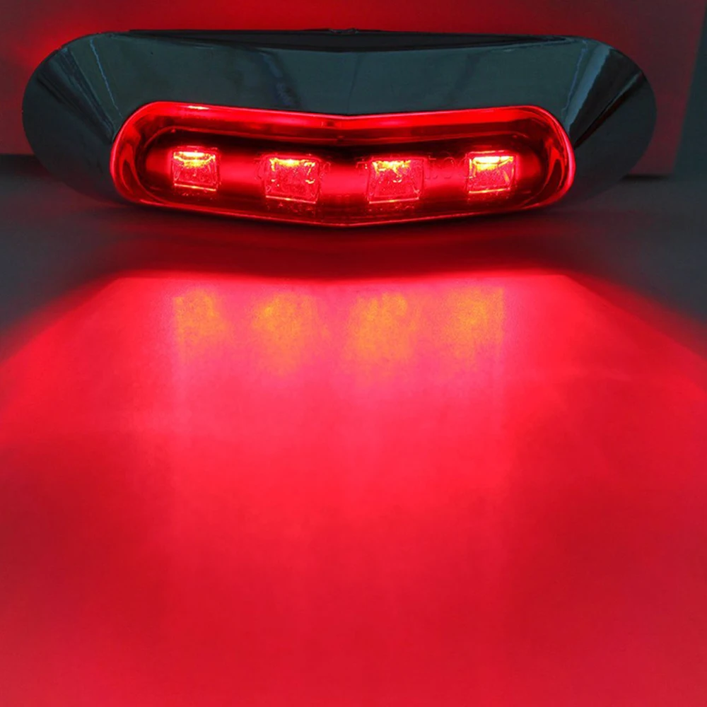 New Arrival 4pcs 4 LED Truck Lorries Bus Clearance Side Marker Indicators Light with Chrome Bezel Red
New Arrival 4pcs 4 LED Truck Lorries Bus Clearance Side Marker Indicators Light with Chrome Bezel Red