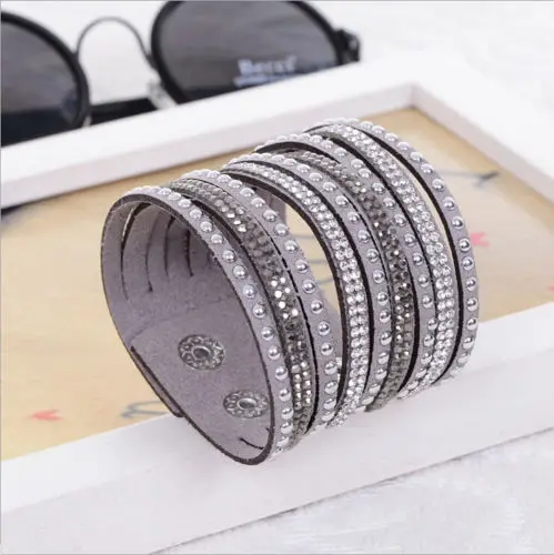 1PC Men Women Leather Wrap Cuff Bangle Jewelry Punk Style Multi-Layer Leather Rivet Stud Bracelet Bangle
1PC Men Women Leather Wrap Cuff Bangle Jewelry Punk Style Multi-Layer Leather Rivet Stud Bracelet Bangle