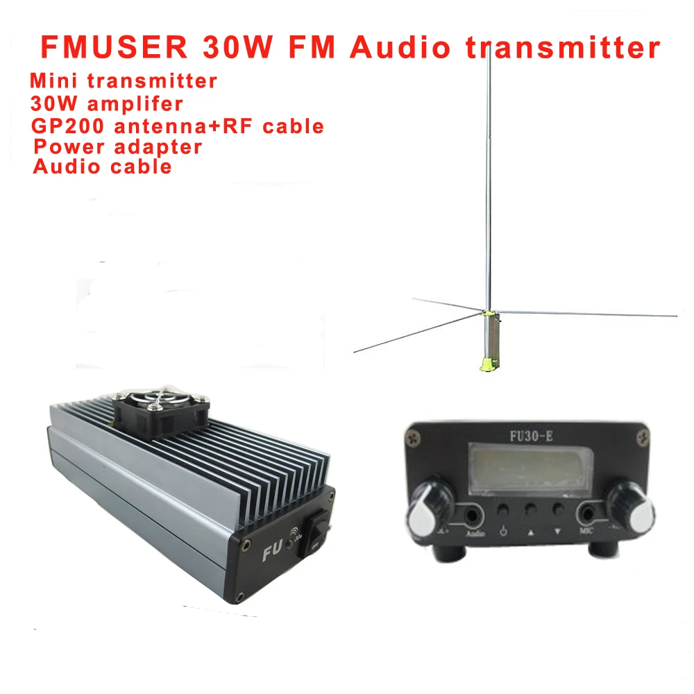 Fmuser FU-30E CZH-30E FM radio mini transmitter and 30W amplifier with GP200 1/2 wave antenna with power adapter A KIT
Fmuser FU-30E CZH-30E FM radio mini transmitter and 30W amplifier with GP200 1/2 wave antenna with power adapter A KIT