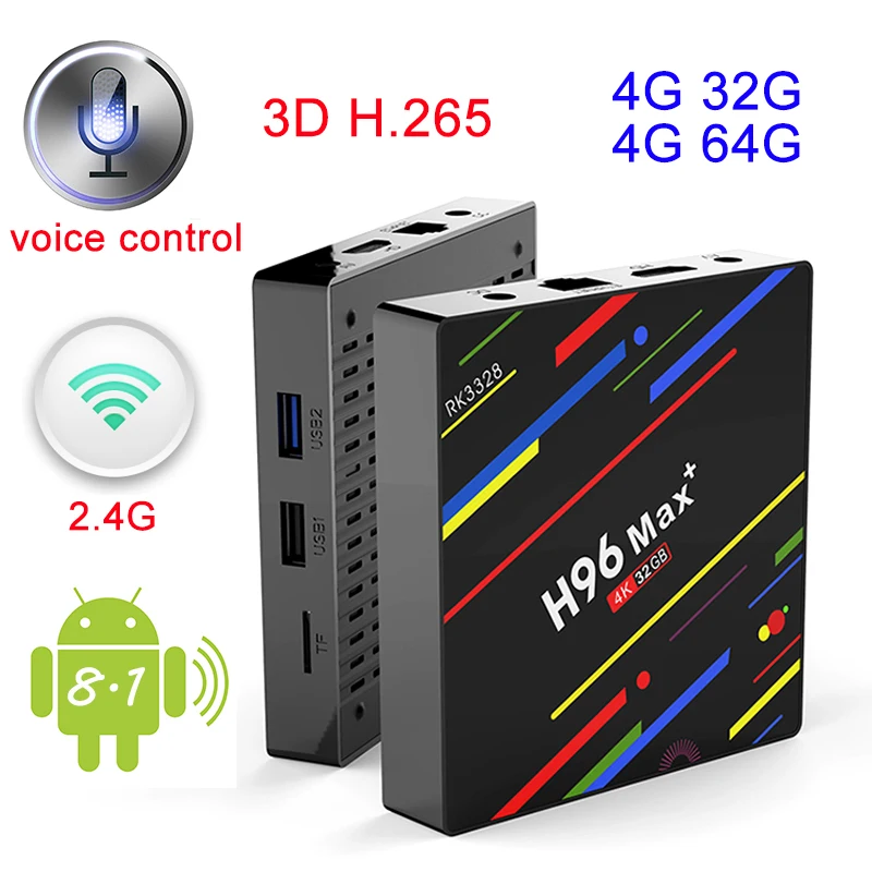 H96 MAX Plus RK3328 TV Box Android 8.1 4G 32G ROM 4G 64G Google Voice Control HDMI Set-top Box 4K Smart Media Player USB 3.0
H96 MAX Plus RK3328 TV Box Android 8.1 4G 32G ROM 4G 64G Google Voice Control HDMI Set-top Box 4K Smart Media Player USB 3.0