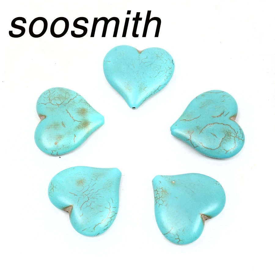 soosmith 5Pcs/Pack Blue Big Heart Shape Natural Stone Loose Howlite Beads For Jewelry Making Handmade Turquoises Diy Craft Gifts
soosmith 5Pcs/Pack Blue Big Heart Shape Natural Stone Loose Howlite Beads For Jewelry Making Handmade Turquoises Diy Craft Gifts