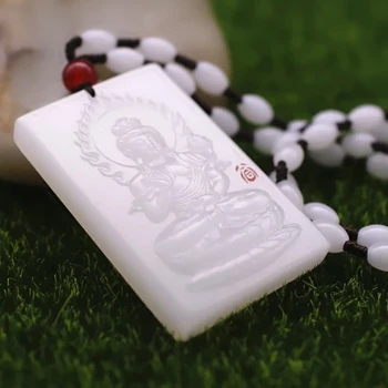 Natural JADESt carved white Avalokitesvara Pendant Necklace personality male jewelry gift back can be customized lettering
Natural JADESt carved white Avalokitesvara Pendant Necklace personality male jewelry gift back can be customized lettering