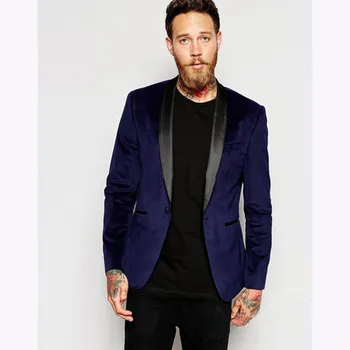 Custom Made Groomsmen Shawl Lapel Groom mens suit Tuxedo blue Velvet wedding suits for men Best Man Blazer 2018 (Jacket+Pants)
Custom Made Groomsmen Shawl Lapel Groom mens suit Tuxedo blue Velvet wedding suits for men Best Man Blazer 2018 (Jacket+Pants)