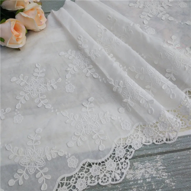 Exquisite Cotton Cloth Embroidery Lace Trim DIY Accessories Lace Fabric Handmade Decoration Width 35cm 3Yds/lot
Exquisite Cotton Cloth Embroidery Lace Trim DIY Accessories Lace Fabric Handmade Decoration Width 35cm 3Yds/lot