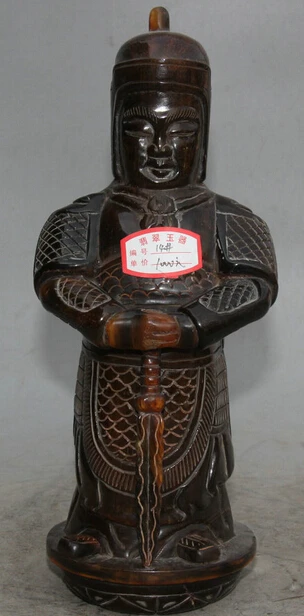 JP S0524 11" Old Chinese ox horn Stand Warrior God Knight Skanda Veda Weituo knife Statue Discount 35%
JP S0524 11" Old Chinese ox horn Stand Warrior God Knight Skanda Veda Weituo knife Statue Discount 35%