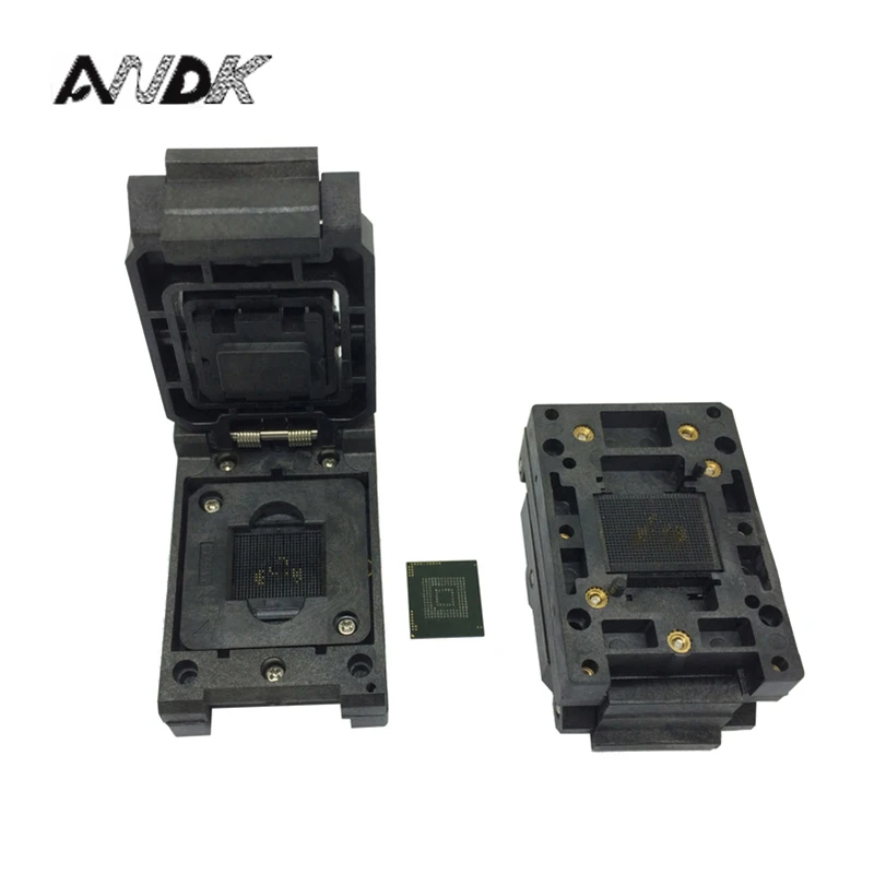 eMMC153/169 BGA153 BGA169 Burn in Socket Pin Pitch 0.5mm IC Body Size 12x18mm Test Socket Adapter
eMMC153/169 BGA153 BGA169 Burn in Socket Pin Pitch 0.5mm IC Body Size 12x18mm Test Socket Adapter