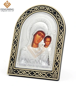 

Fashion cheap silver god art catholic symbols orthodox icons for sale Virgin mary of Kazan Religious Gifts greek icon