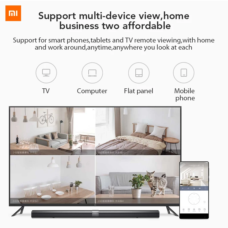 Xiaomi Mijia Xiaobai умная камера популярная версия 720P 1080P HD Беспроводная Wi Fi инфракрасная