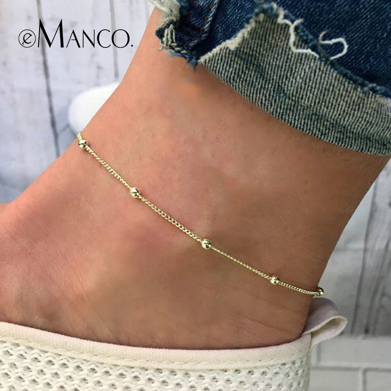 e-Manco Anklet Bracelet For Women Gold Color Foot Jewelry Simple Adjustable Femme Bracelet Minimalism Women Gift Brand Design
e-Manco Anklet Bracelet For Women Gold Color Foot Jewelry Simple Adjustable Femme Bracelet Minimalism Women Gift Brand Design