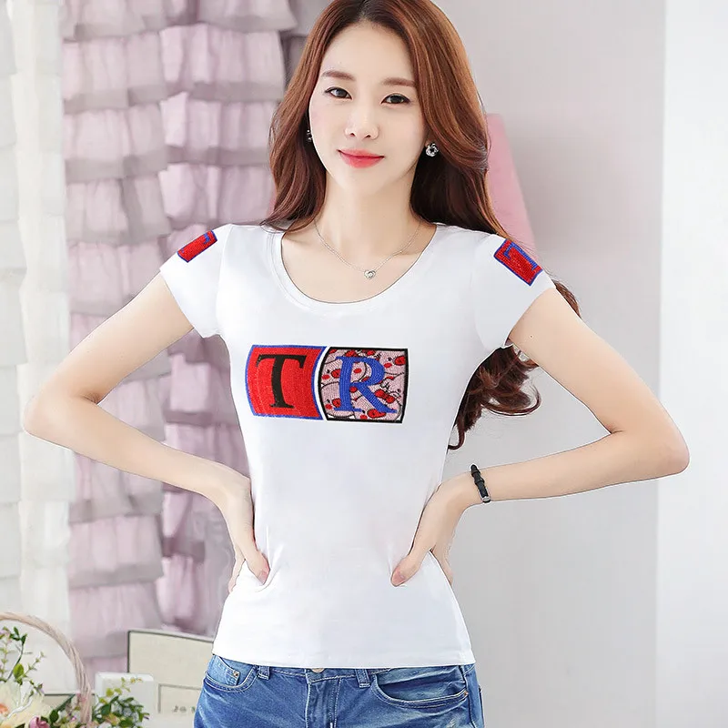 2019 All Match Cotton Printed Korea Women T-shirts Casual High elastic Tee Tops Summer Short Sleeve Female T shirt Women Cloth
2019 All Match Cotton Printed Korea Women T-shirts Casual High elastic Tee Tops Summer Short Sleeve Female T shirt Women Cloth