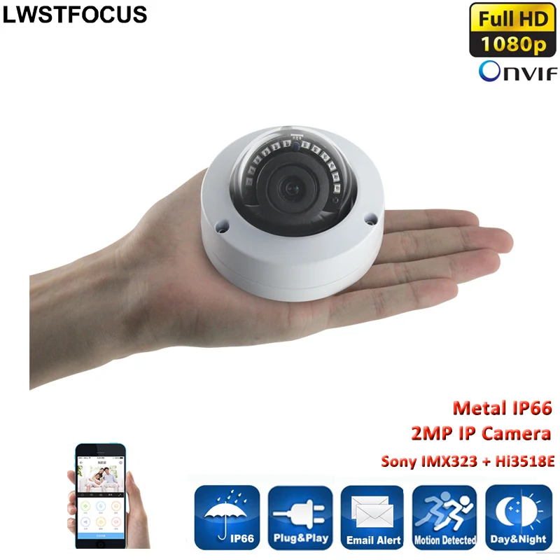 Ультра низкой освещенности SONY imx323 Сенсор 2mp IP Камера Full HD 1080 P купольных