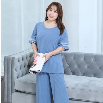 Large Size 2PCS Shirt&Pants Pajamas Suit Intimate Lingerie Cotton Home Clothes Lady Oversize Nightwear Mesh Sleeve Sleep Set
Large Size 2PCS Shirt&Pants Pajamas Suit Intimate Lingerie Cotton Home Clothes Lady Oversize Nightwear Mesh Sleeve Sleep Set
