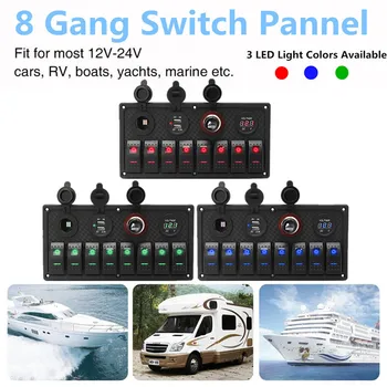 8 Gang Car Marine Red Blue Green 12V/24V Switch Panel Breaker Water-resistant Enclosed Rocker Switches Short Circuit Protection
8 Gang Car Marine Red Blue Green 12V/24V Switch Panel Breaker Water-resistant Enclosed Rocker Switches Short Circuit Protection